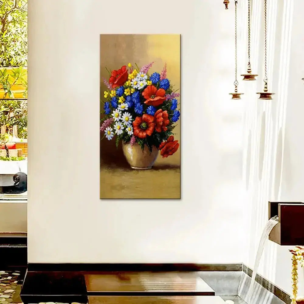 Canvas Wall Painting of a Beautiful Floral Vase DECORMANTRA