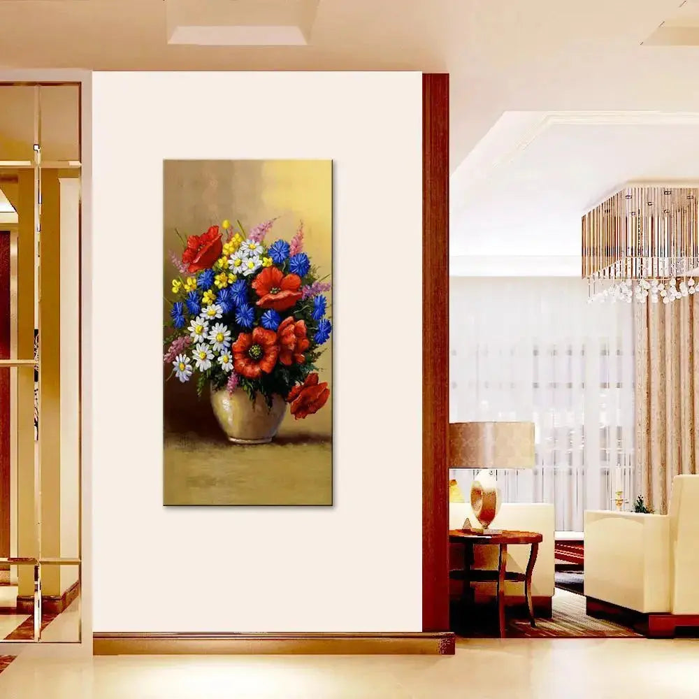 Canvas Wall Painting of a Beautiful Floral Vase DECORMANTRA
