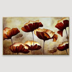 Abstract Design Canvas Painting with Brown Floral Motif - Decor Mantra 