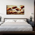 Abstract Design Canvas Painting with Brown Floral Motif - Decor Mantra 