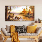 Panoramic Wall Painting on Canvas of a Sunset at the Lake AdPrints