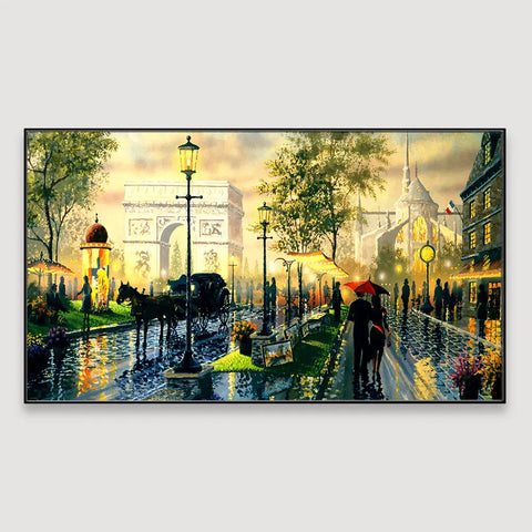 Canvas Painting of Parisian Scenery