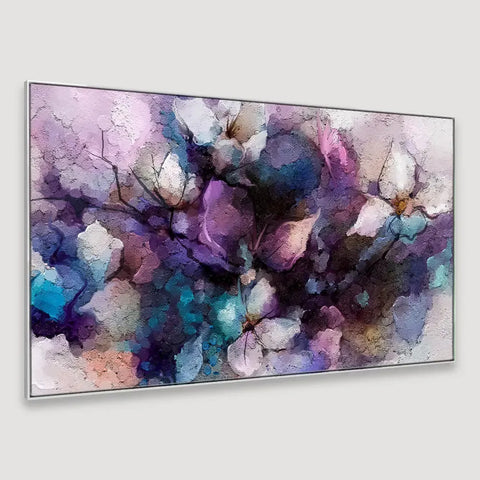 Abstract Purple Floral Harmony Framed Wall Art
