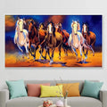 Seven Spirited Horses in Motion Canvas Painting AdPrints