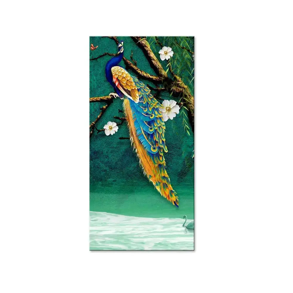 Beautiful Peacock in Natural Setting Canvas Painting AdPrints
