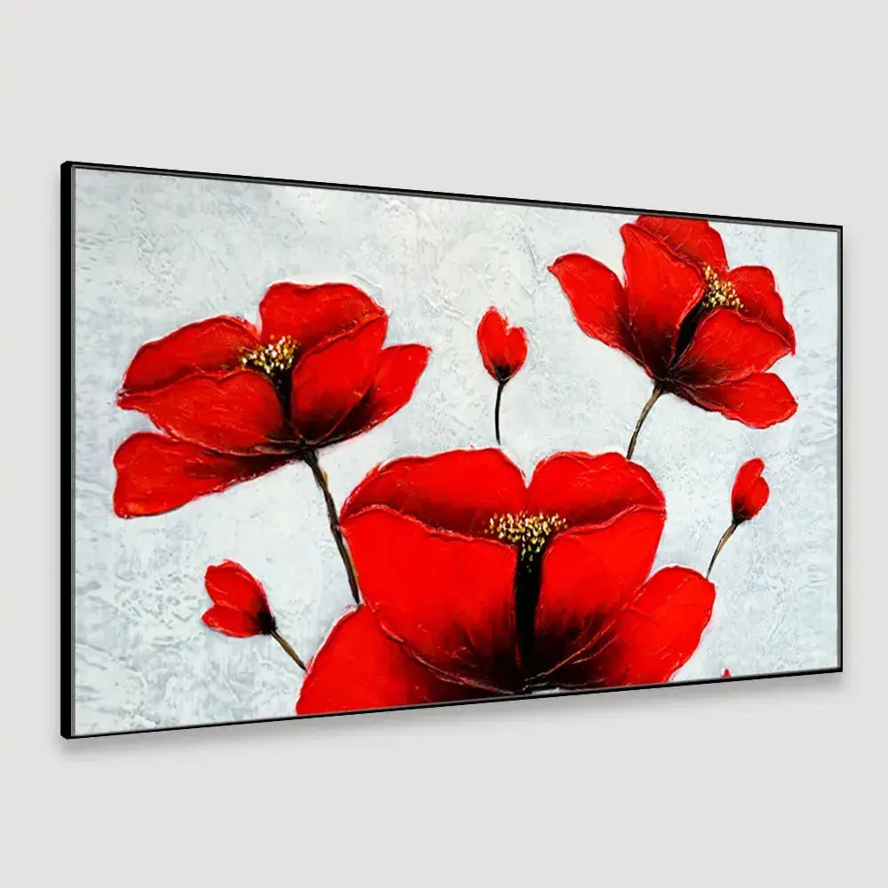 Elegant Red Flower Wide Format Canvas Painting AdPrints
