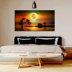 Serene Sunset Beach Canvas Painting AdPrints