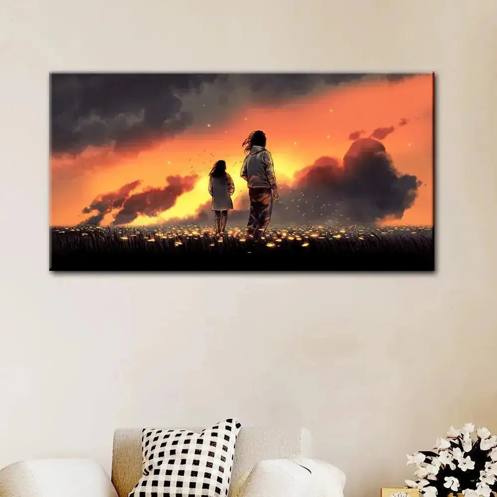 Serene Garden Couple Canvas Painting AdPrints