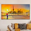 Romantic Couple in Beautiful Landscape Canvas Painting AdPrints