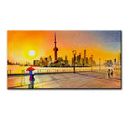 Romantic Couple in Beautiful Landscape Canvas Painting AdPrints