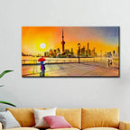 Romantic Couple in Beautiful Landscape Canvas Painting AdPrints