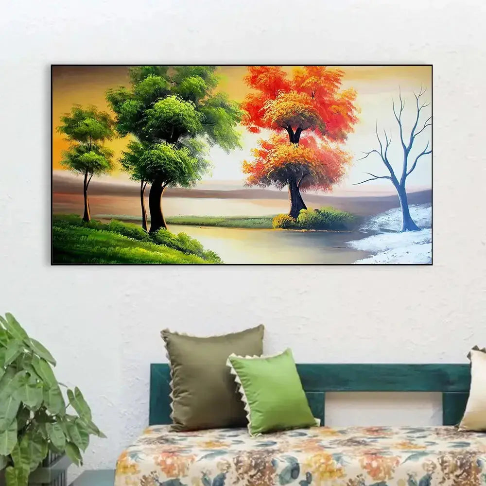 Stunning Panoramic Canvas Wall Painting of Beautiful Natural Scenery AdPrints