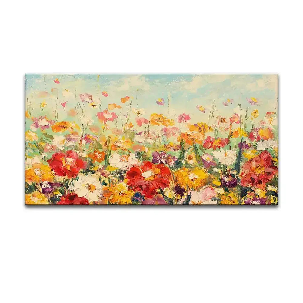 Nature Scene Canvas Painting of a Flower Garden AdPrints