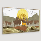 Minimalist Deer in Scenery Canvas Printed Painting with Modern Appeal AdPrints