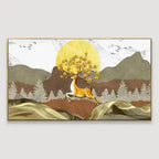 Minimalist Deer in Scenery Canvas Printed Painting with Modern Appeal AdPrints