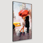 Couple in Rain Canvas Wall Painting DECORMANTRA