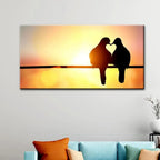 Lovebirds in Serene Landscape Canvas Painting AdPrints