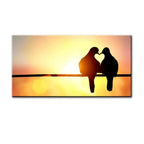 Lovebirds in Serene Landscape Canvas Painting AdPrints