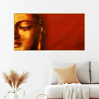 Contemporary Buddha Painting on Crimson Canvas AdPrints