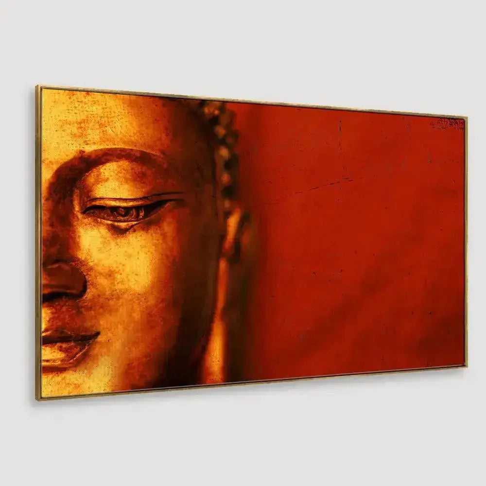 Contemporary Buddha Painting on Crimson Canvas AdPrints