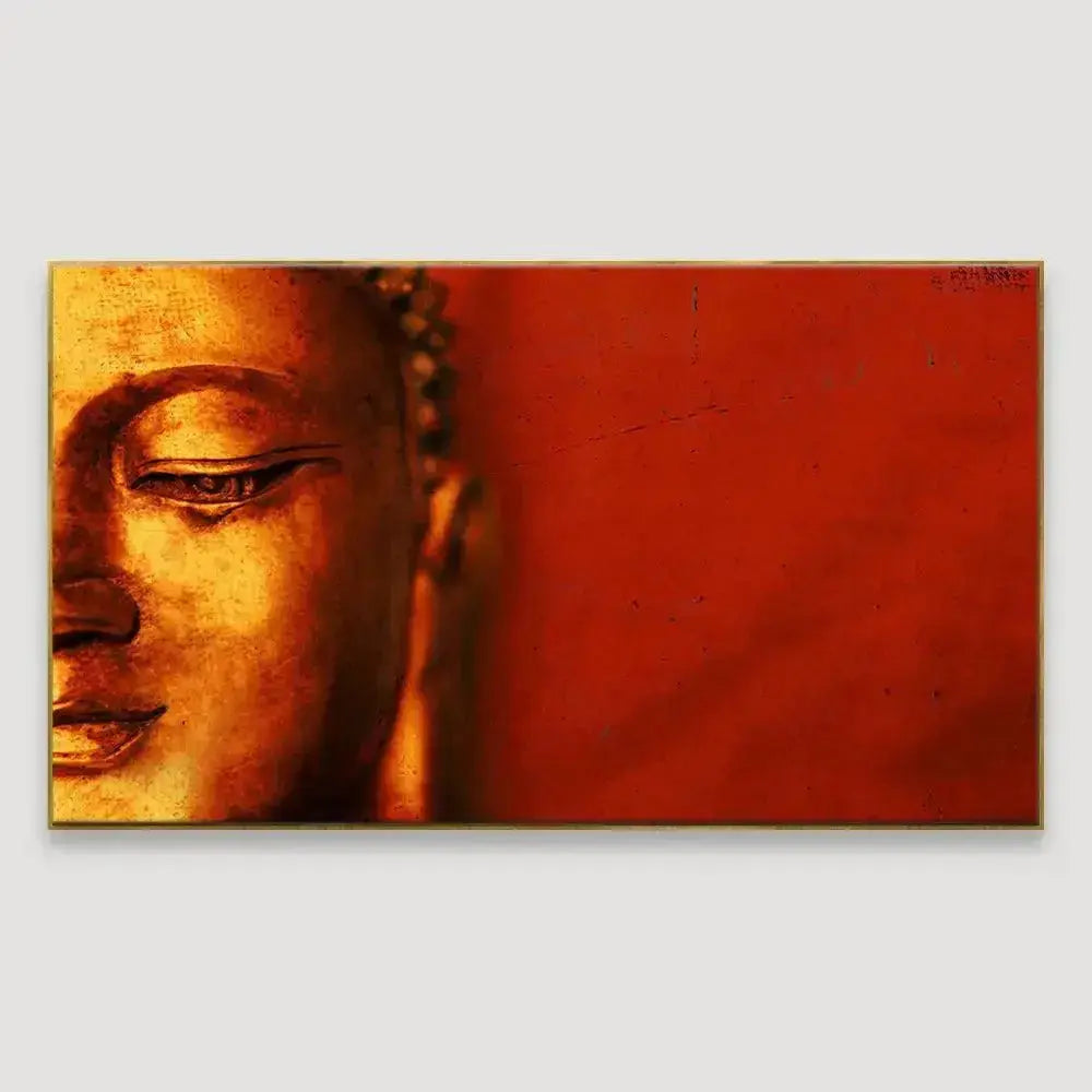 Contemporary Buddha Painting on Crimson Canvas AdPrints