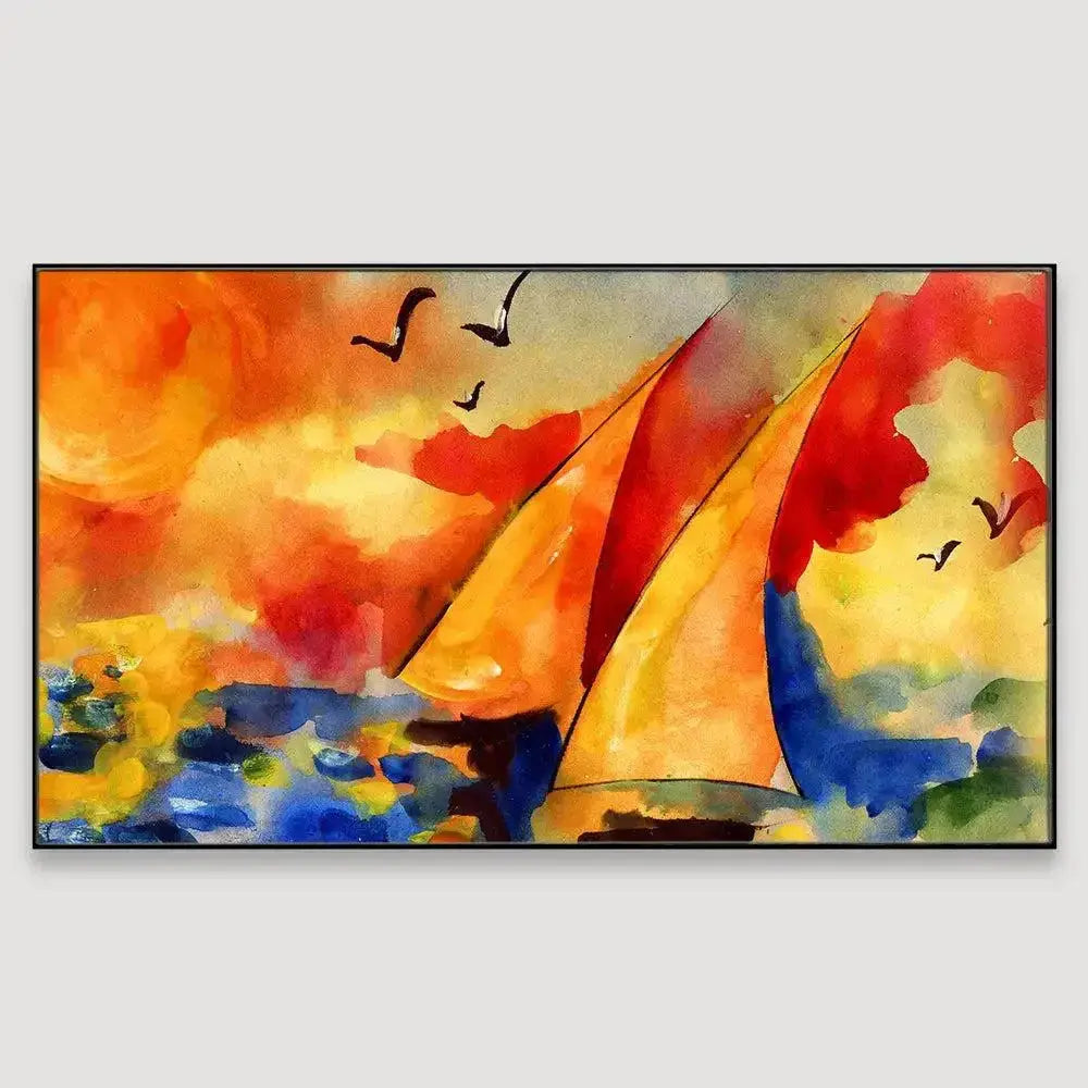 Modern Art Canvas Printed Painting of a Sailing Ship AdPrints