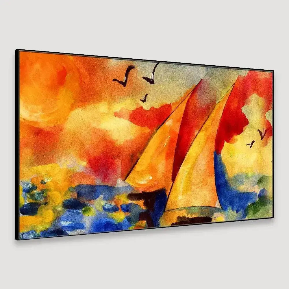 Contemporary Sailboat Canvas Painting - Decor Mantra 