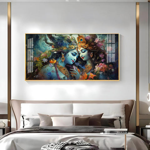 Radha Krishna Mystical Love Horizontal Acrylic Premium Wall Art - Decor Mantra 