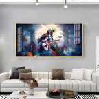 Radha Krishna Astounding Love Horizontal Acrylic Premium Wall Art - Decor Mantra 