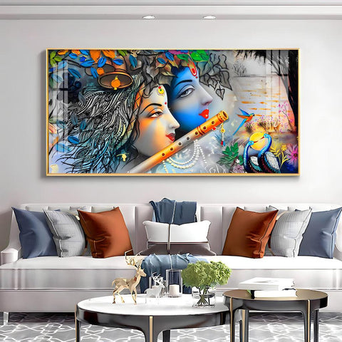 Radha Krishna Unforgettable Love Horizontal Acrylic Premium Wall Art - Decor Mantra 