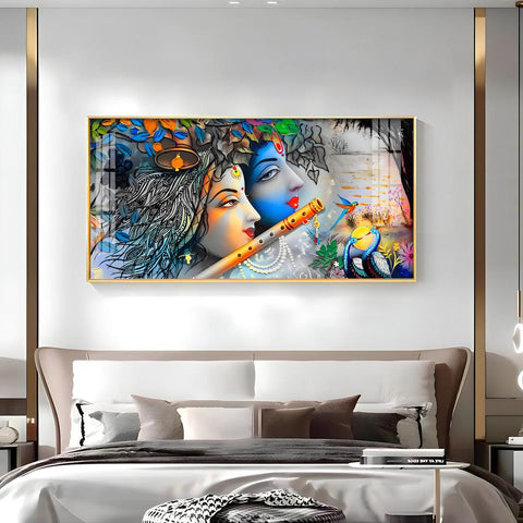 Radha Krishna Unforgettable Love Horizontal Acrylic Premium Wall Art - Decor Mantra 