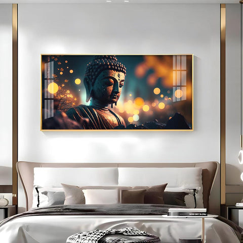 Buddha Pondering Premium Acrylic Horizontal Wall Art - Decor Mantra 