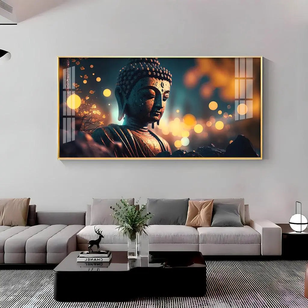 Buddha Pondering Premium Acrylic Horizontal Wall Art - Decor Mantra 