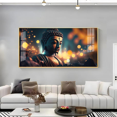 Buddha Pondering Premium Acrylic Horizontal Wall Art - Decor Mantra 