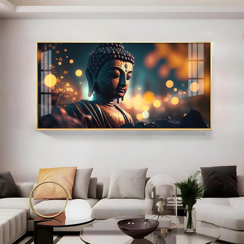 Buddha Pondering Premium Acrylic Horizontal Wall Art - Decor Mantra 