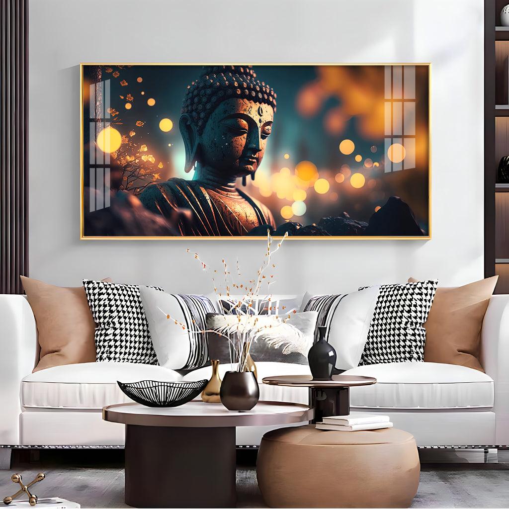 Buddha Pondering Premium Acrylic Horizontal Wall Art - Decor Mantra 