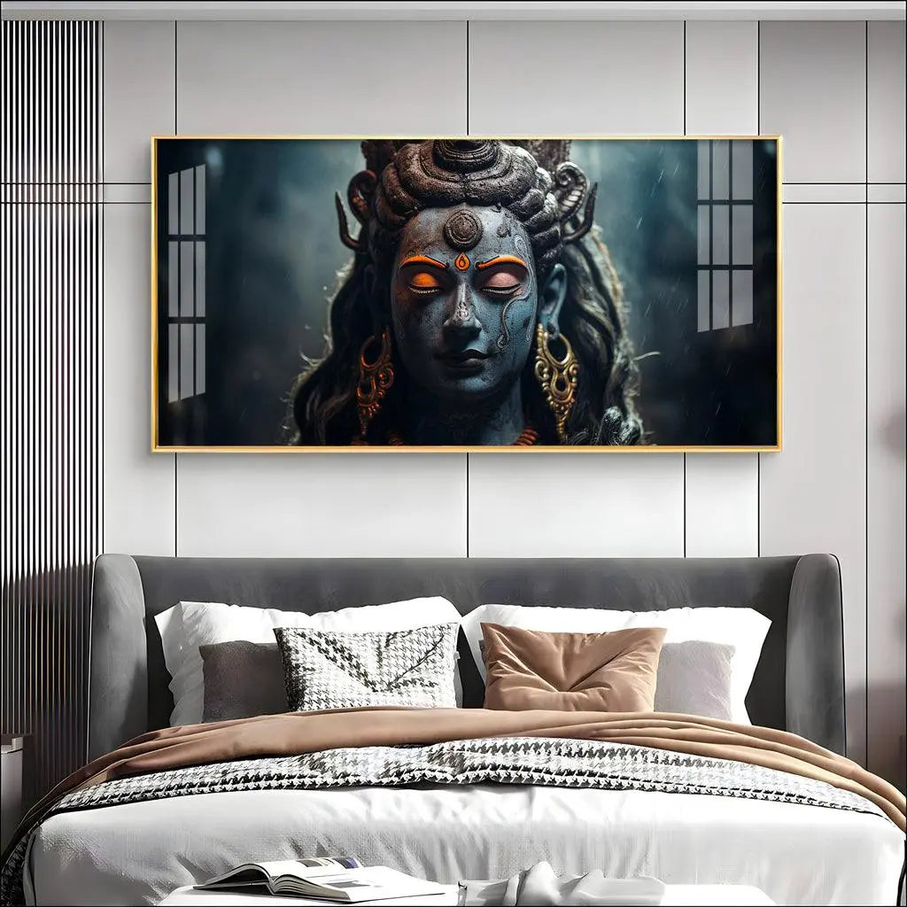 Horizontal Wall Art with Viswanatha in Muse in Premium Acrylic - Decor Mantra 