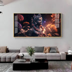 Lord Shiva and Rosary Exquisite Acrylic Horizontal Wall Art - Decor Mantra 