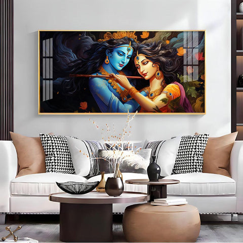 Radha Krishna's Unique Love Luxurious Acrylic Horizontal Wall Art - Decor Mantra 