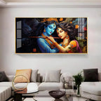 Radha Krishna's Unique Love Luxurious Acrylic Horizontal Wall Art - Decor Mantra 