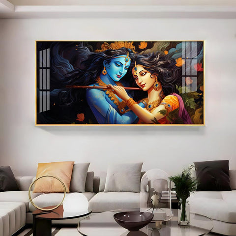 Radha Krishna's Unique Love Luxurious Acrylic Horizontal Wall Art - Decor Mantra 