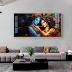 Radha Krishna's Unique Love Luxurious Acrylic Horizontal Wall Art - Decor Mantra 