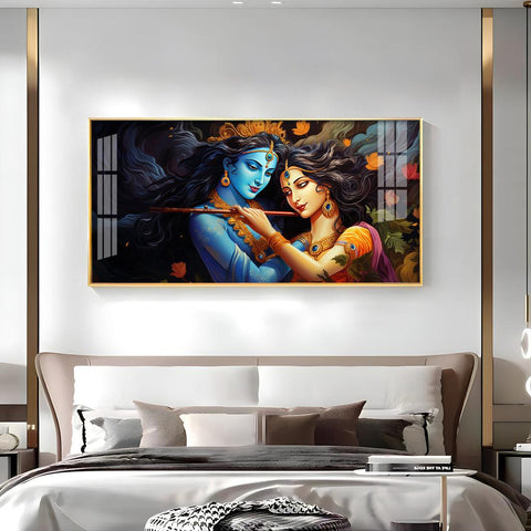 Radha Krishna's Unique Love Luxurious Acrylic Horizontal Wall Art - Decor Mantra 