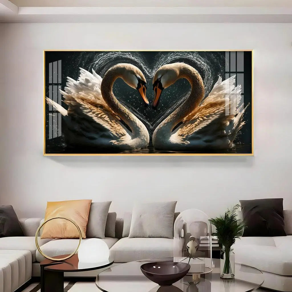 Graceful Swan Premium Acrylic Horizontal Wall Art - Decor Mantra 