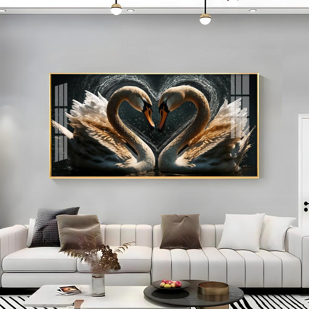 Graceful Swan Premium Acrylic Horizontal Wall Art - Decor Mantra 