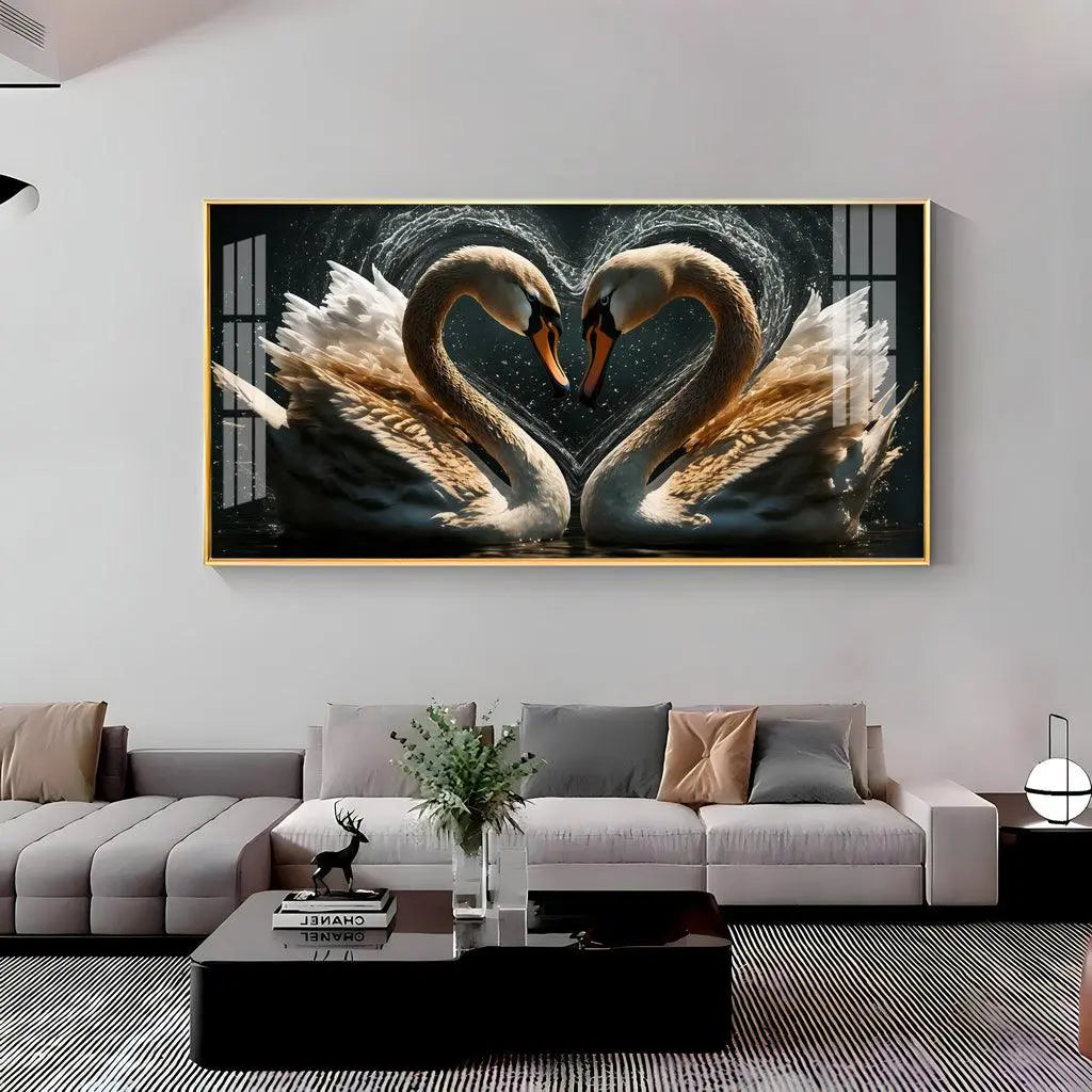 Graceful Swan Premium Acrylic Horizontal Wall Art - Decor Mantra 