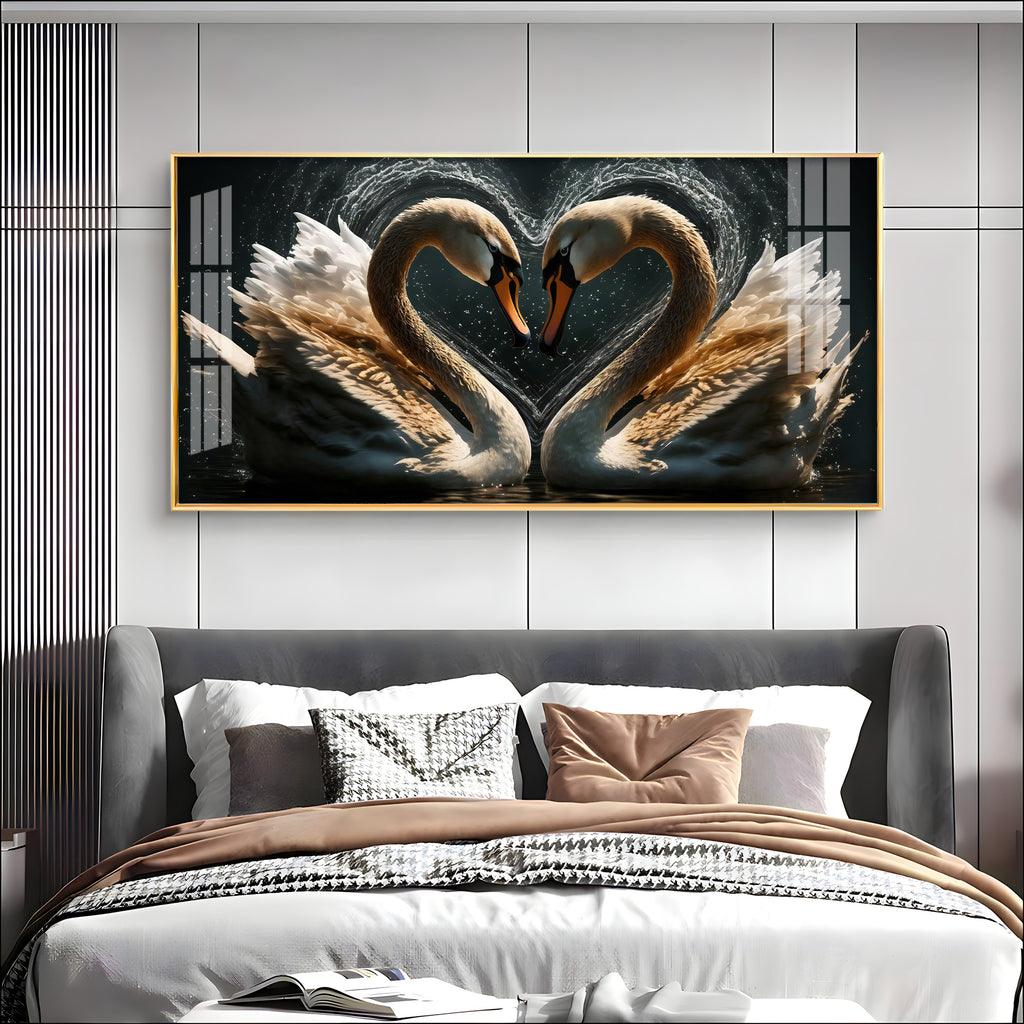 Graceful Swan Premium Acrylic Horizontal Wall Art - Decor Mantra 