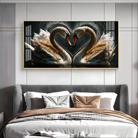 Graceful Swan Premium Acrylic Horizontal Wall Art - Decor Mantra 