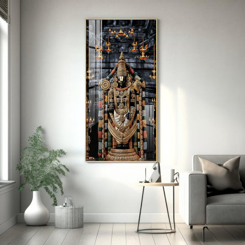 Premium Vertical Wall Art of Lord Tirupati in Acrylic - Decor Mantra 