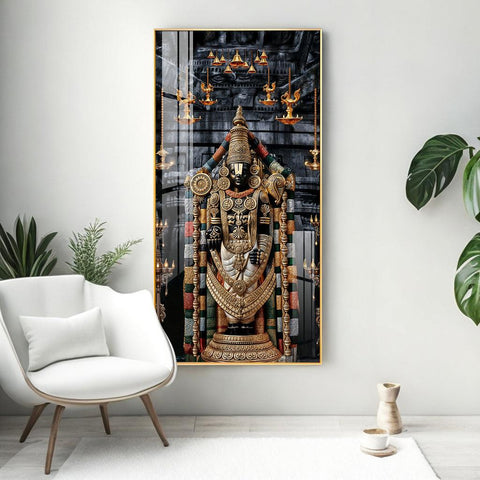 Premium Vertical Wall Art of Lord Tirupati in Acrylic - Decor Mantra 